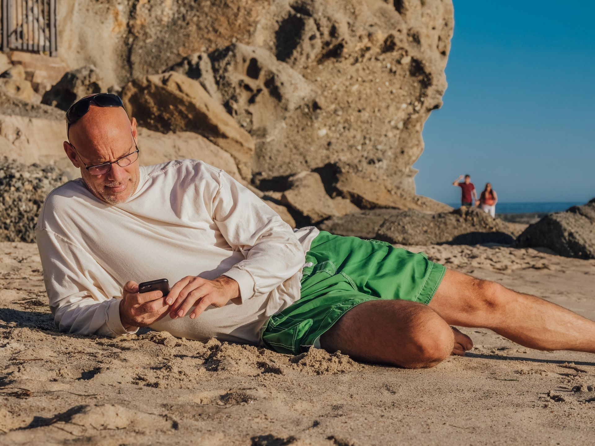 man monitoring his smart home system